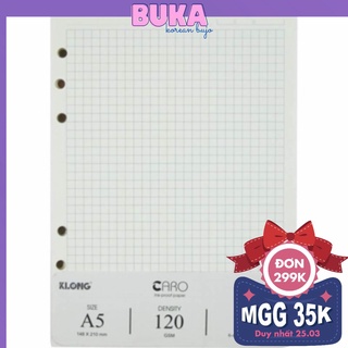 Ruột giấy refill sổ còng A5 6 còng GRID - 100 tờ KLong  MS: 996