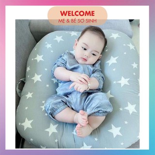 Gối chống trào ngược cho bé đệm tập ngồi đa năng chất cotton vỏ có thể tháo rời