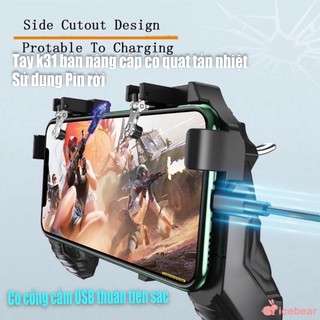 Tay cầm chơi game K31 bản pin rời có tản nhiệt chuyên chơi game Pubg Ros Freefire