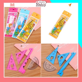 [TRỢ GIÁ] Bộ Thước kẻ 4 chiếc dễ thương hình động vật ngộ nghĩnh cho bé TK04
