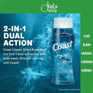 Tắm gội nam 2 trong 1 Coast Classic Scent Hair &amp; Body Wash
