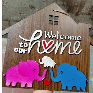 Bảng Gỗ Trang Trí Gia Đình( Welcom to our home) Hàng Cao cấp