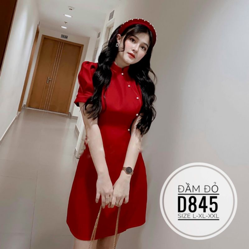 Đầm Nhung Nút Ngọc Bigsize (55-100kg)