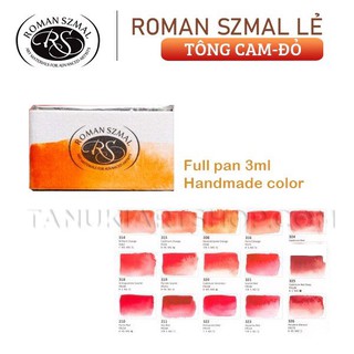 [Tông Cam - Đỏ] Màu nước cao cấp Roman Szmal thỏi lẻ fullpan