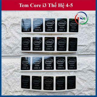 Tem Core i3 Thế Hệ 4, 5 màu Đen Thay Tem Máy Tính Tem Laptop Tem PC