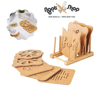 Tấm lót nồi bằng gỗ tre nhiều hình ngộ nghĩnh, decor căn phòng