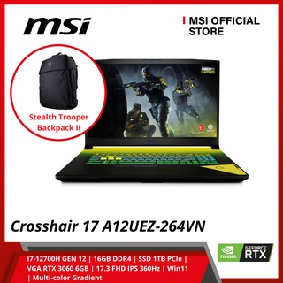 Laptop MSI Gaming Crosshair 17 A12UEZ 264VN (I7-12700H GEN 12/6GB DDR4/SSD 1TB PCle/VGA RTX 3060 6GB/17.3 FHD W11