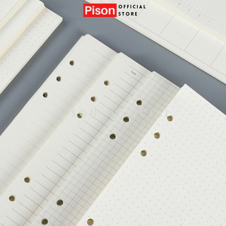 Ruột sổ còng 6 lỗ giấy refill Pison A5 nhiều mẫu, sổ planner bullet journal - 1 tệp