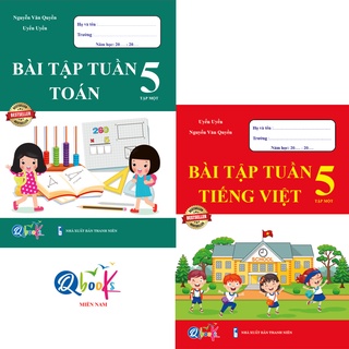 Sách - Combo Bài Tập Tuần Toán và Tiếng Việt 5 - Tập 1 (2 cuốn)