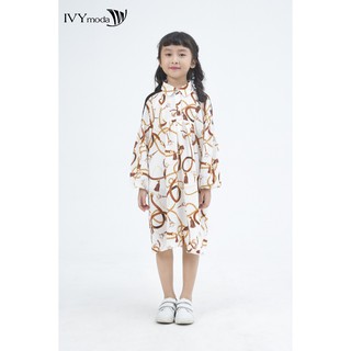 [Mã WABRIVY50 - 10% - ĐH từ 250K] Đầm bé gái cổ đức họa tiết IVY moda MS 47G0682
