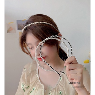 Bờm Tóc Đính Ngọc Trai Xoắn Phong Cách Retro Cho Nữ - Băng Đô Cài Tóc Hàn Quốc Vintage