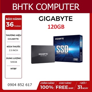 [tặng dây sata xịn] Ổ cứng SSD Gigabyte 120GB SATA 2,5 inch (Đoc 500MB/s, Ghi 420MB/s) Chính hãng bảo hành 36 tháng