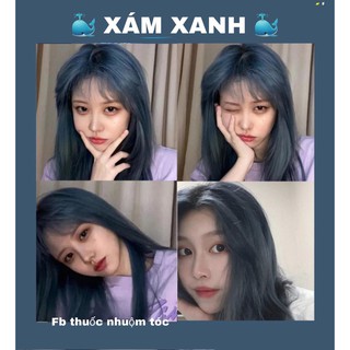 Thuốc nhuộm tóc màu Xám xanh + Tặng gang tay và trợ nhuộm