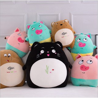 Thú bông gấu nâu, mèo đen, heo 70cm
