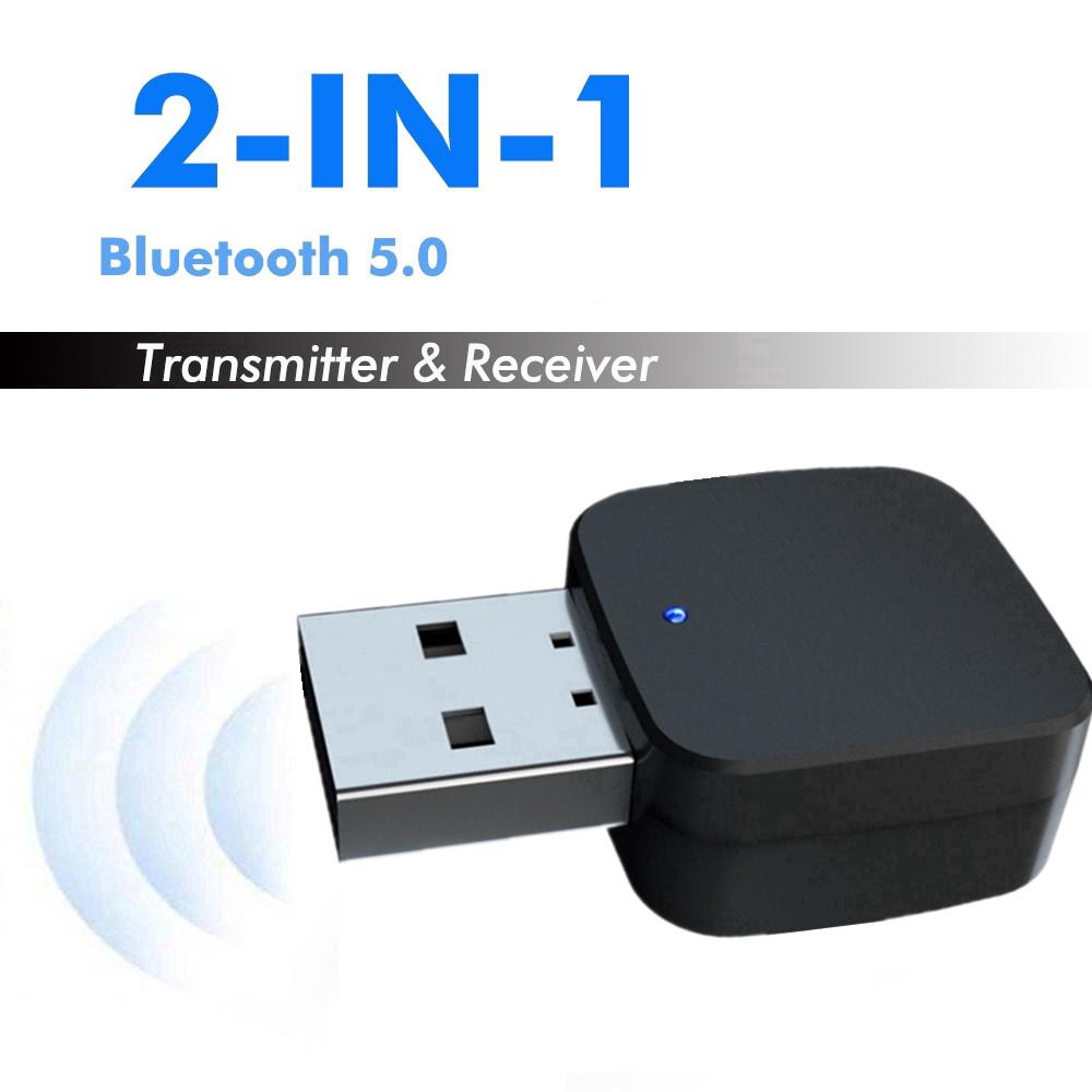 2 in 1 USB Bluetooth 5.0 Transmitter 3.5mm Audio Music Receiver Adapter Car Kit