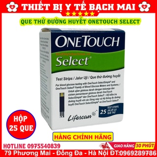 Que Thử Đường Huyết One Touch Select Hộp 25 Que