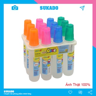 Hồ nước dán giấy Thiên Long G08 [Lốc 12 chai] có đồ gạt keo SUKADO