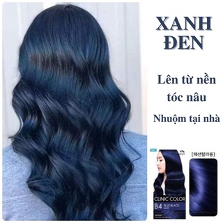 [KHÔNG TẨY]Thuốc nhuộm tóc xanh đen Clinic Color Blue Black | Thuốc nhuộm tóc tại nhà màu xanh đen