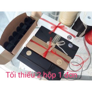BX25-Hộp giấy đựng socola(kèm 12 cúp giấy_tem_ruy băng)