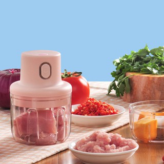 Máy Xay Mini Cầm Tay Đa Năng Sạc Bằng Cổng USB Cao Cấp Xay Tỏi Ớt, Hành, Rau Củ Quả Dung Tích 250ml