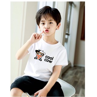 Áo thun in Hình Bò sữa cho bé trai gái  nhiều màu