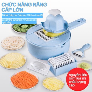 Dụng cụ bào cắt gọt rau củ quả đa năng kèm rổ 12in1-Tiện Lợi Cho Nhà Bếp