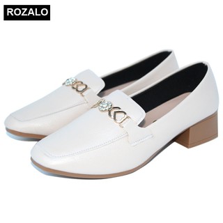 [Mã LTP50 giảm 50000 đơn 150000] Giày lười nữ loafer mũi vuông đế cao 3P Rozalo R5912