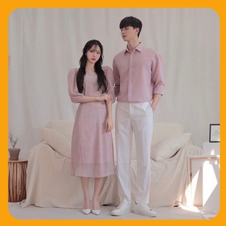 Đồ đôi nam nữ đẹp đi tiệc, đi chơi, đồ đôi đi biển, áo cặp áo đôi cao cấp chụp hình cưới: gồm áo sơ mi nam váy nữ couple