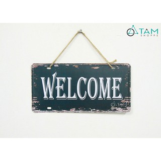 Bảng welcome treo cửa bằng thiếc số 18