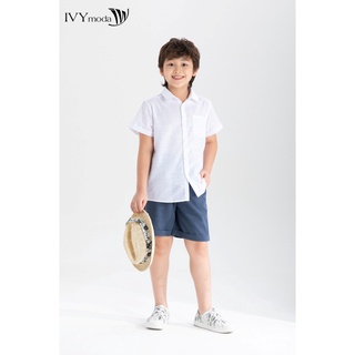 [NHẬP WABRTL5 GIẢM 10% TỐI ĐA 50K ĐH 250K ]Áo sơ mi trắng tay ngắn bé trai IVY moda MS 16K1351