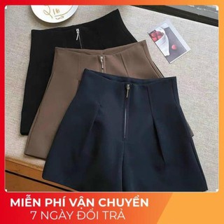 QUẦN SOOC NỮ CẠP CAO KHÓA TRƯỚC [Ảnh thật] quần sooc vải tuyết mưa vitek