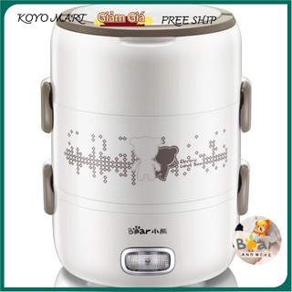 Hộp cơm cắm điện 3 tầng Bear DFH-S2358, 2.0 lít, nấu chín, giữ nhiệt và hâm nóng, sử dụng inox 304 cao cấp