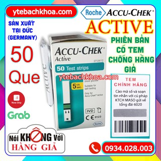 QUE THỬ ĐƯỜNG HUYẾT ACCUCHEK ACTIVE (50 QUE) HÀNG CHÍNH HÃNG - CÓ TEM CHỐNG HÀNG GIẢ