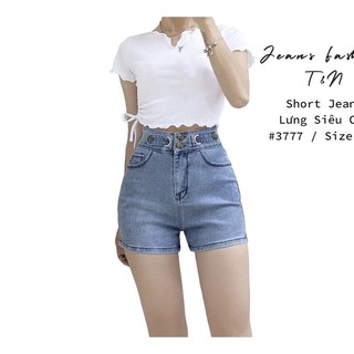 Quần short đùi jean nữ Big Size lưng cao, co dãn mạnh, hot trend 3777 moliruan