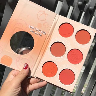 BẢNG PHẤN MÁ HỒNG 6 Ô BLUSH PEACH BLUSHER KISS BEAUTY TONE CAM ĐÀO CHÍNH HÃNG - 5099