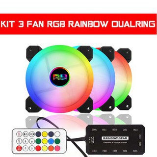 [FREESHIP-150K] BỘ KIT 3 FAN RAINBOW GEAR LED RGB + HUB ĐIỂU KHIỂN