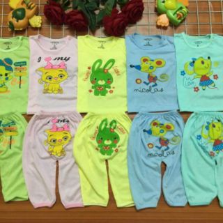 Set 5 bộ dài tay bé trai bé gái sơ sinh carter chất đẹp