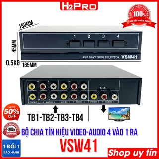 Bộ chia tín hiệu av 4 vào-1 ra VSW41 H2Pro, bộ chia tín hiệu audio và video cao cấp