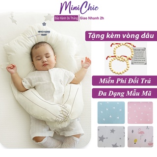 Gối chữ u cho bé chống méo đầu chống giật mình, gối ôm cho bé sơ sinh ngủ ngon CareKids