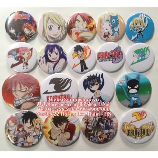 Huy hiệu cài anime manga áo fairy tail combo 3 cái mẫu ngẫu nhiên