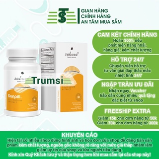 Viên Uống Chống Nắng Sinh Học Toàn Thân Giúp Bảo Vệ Da Khỏi Tác Động Của Tia UV Sakura Sunpill Nhập Khẩu Chính Hãng