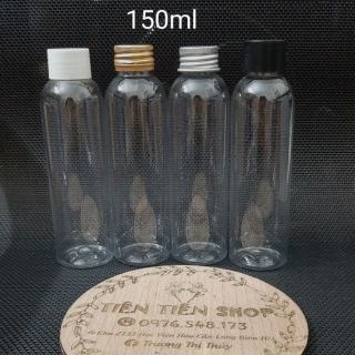 Chai nhựa trong 150ml nắp vặn vai tròn dáng cao