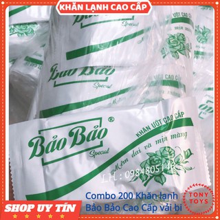 Sỉ 200 Khăn Lạnh Cao Cấp BẢO BẢO Vải Bi size 19cm x 24cm loại dày
