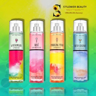 Xịt Thơm Toàn Thân Bath &amp; Body Works Body Mist - Lemon Drop | Rose | Fresh Coconut | Watermelon | Sparkling Peach