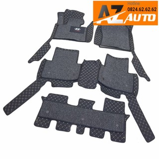 Thảm sàn, lót sàn da 6D cho Hyundai Santafe 2015-2022 -kèm thảm rối chống bụi  (hàng cao cấp)