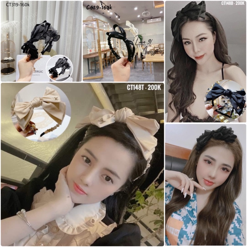 BỜM TÓC NƠ LỤA CÀI LỆCH NHIỀU MẪU