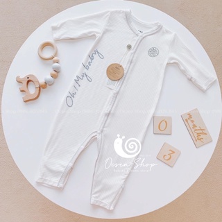 Body dài tay sơ sinh lật bao tay chân BST OH MY BABY - HRNEE vải sợi sồi MODAL mát rượi