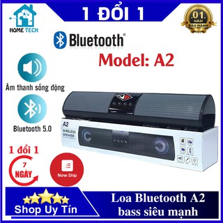 Loa Bluetooth A2 Để Bàn Wireless Speaker Soundbar Dáng Dài Có Đèn Led, Âm Thanh Hay, Bass Khỏe, Có Chân Cắm Jack 3.5mm
