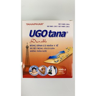 Băng Dính Cá Nhân Y Tế Ugo Tana.Co Giãn,Không Thấm Nước.Vô Trùng.Hộp 102 Miếng