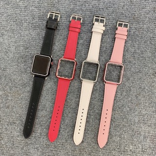 Combo dây da và ốp viền hột dành cho Apple Watch
